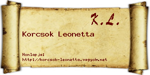 Korcsok Leonetta névjegykártya